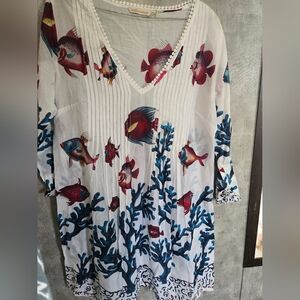 Soft Surroundings Seychelles Dress,Tunic Coverup. Large
Pit app 22”
L app 34”